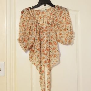 See through floral shirt